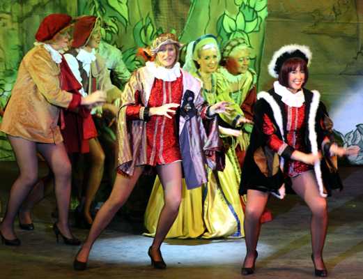 Cinderella Pantomime Broxbourne: Dandini and Prince Charming with Villagers